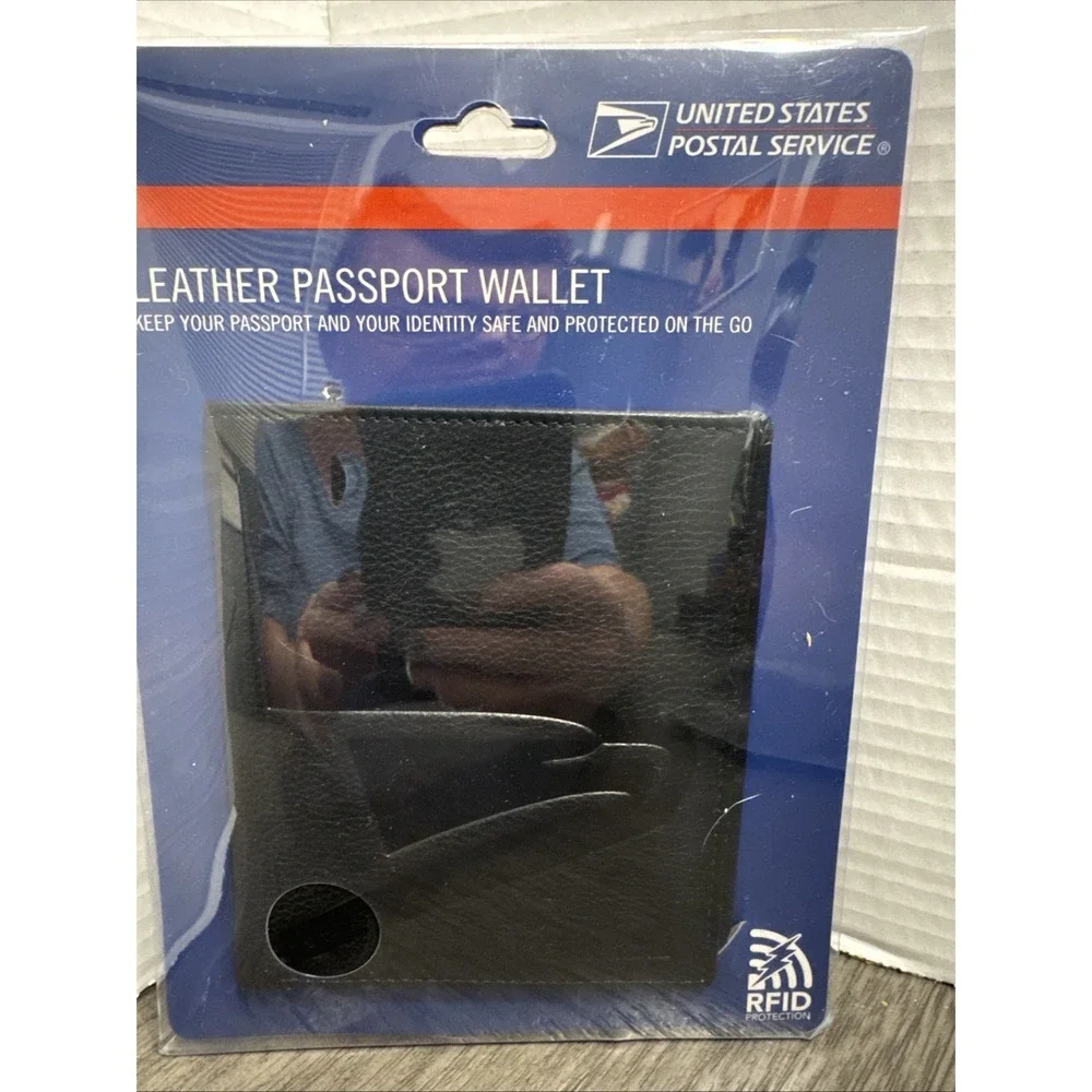 2- Black Leather Passport Wallets RFID Protection